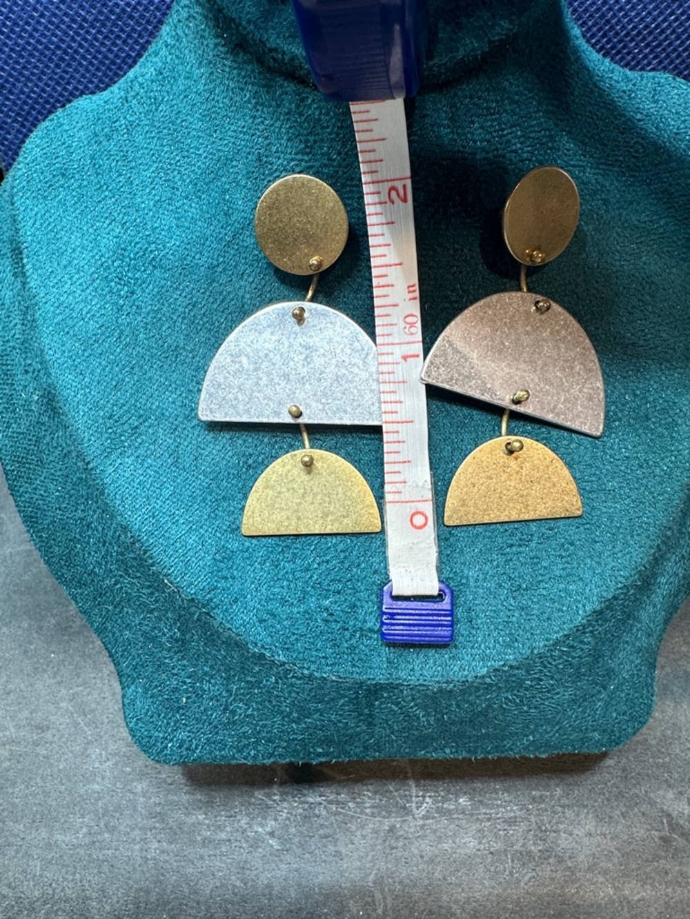 Madewell Brass and Sterling Post Geometric Modernist Earrings - Picture 6 of 7
